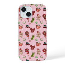 Festive Pink Gingerbread Christmas Phone Case