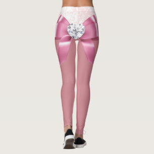 Festive Pink Glitter Heart Snowflake Tights