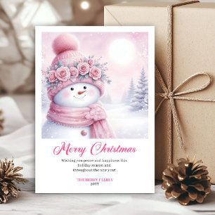 Festive Pinkmas Printable Kids Christmas Greeting  Holiday Card