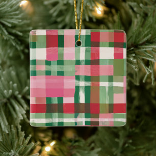 Festive Plaid Christmas Ornament