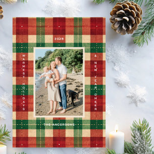 Festive Plaid Holiday/Christmas Photo Card