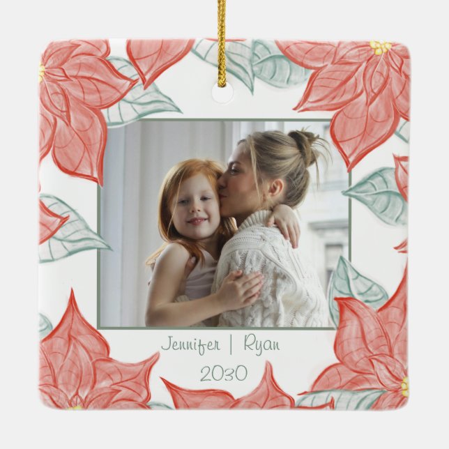 Festive Poinsettia Ornament (Back)