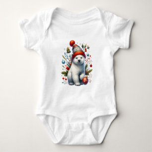 Festive Polar Cub Baby Bodysuit