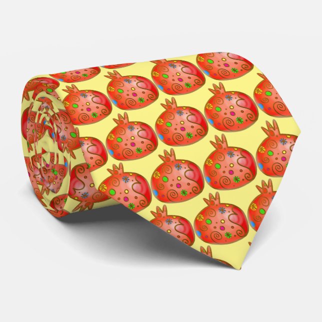 Festive Pomegranate Tie (Rolled)