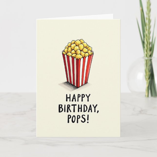 Festive Popcorn Birthday Card (Front)