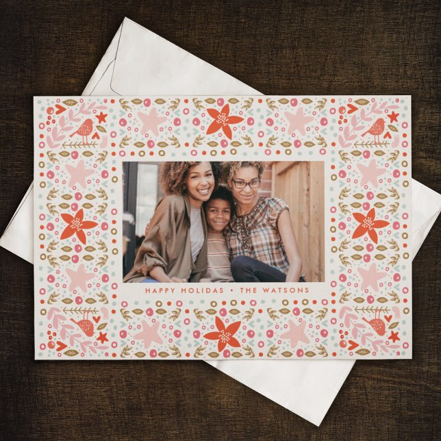 Festive Pretty Christmas Holiday Photo Card (Creator Uploaded)