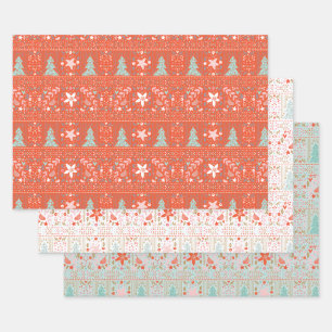 Festive Pretty Christmas Wrapping Paper Sheet