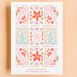 Festive Pretty Holiday Christmas Card