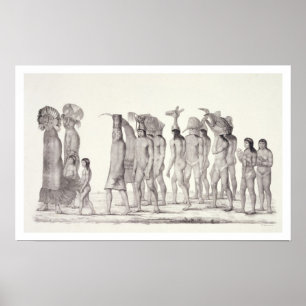Festive Procession of the Tecunas, from 'Travels i Poster