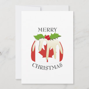 Festive Pudding with CANADA Christmas Holiday Card