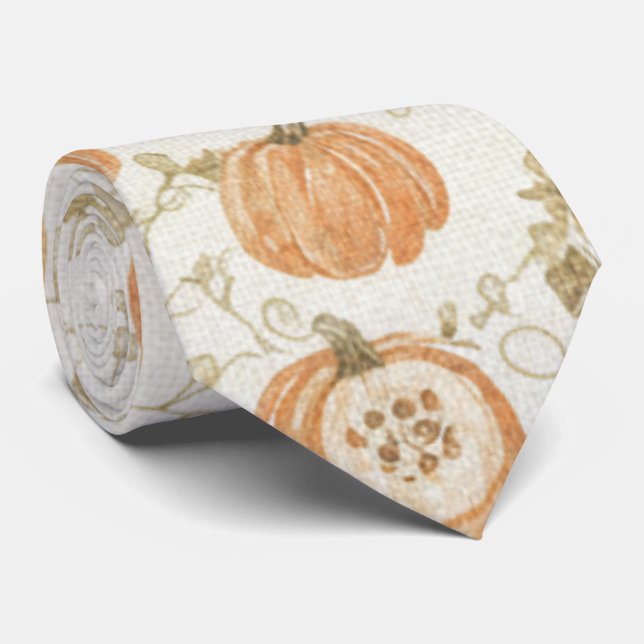 Festive Pumpkins Tie (Rolled)