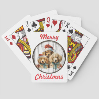 Festive Puppy Christmas Playing Cards