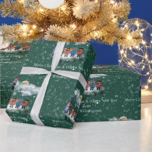 Festive Quintet Message Christmas Wrapping Paper