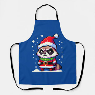 Festive Raccoon Charm - Christmas Humor Art Apron
