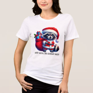 Festive racoon in a Santa suit spreading cheer Tri-Blend Shirt