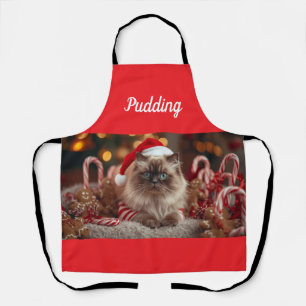 Festive Ragdoll Cat Christmas Personalised Apron