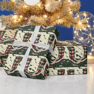 Festive Rainboots on Plaid - Holiday Warmth Wrapping Paper