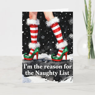 Festive Reason for the Naughty List Legs in Shoes Card