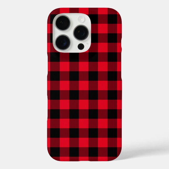 Festive Red and Black Buffalo Check Christmas Case-Mate iPhone Case (Back)