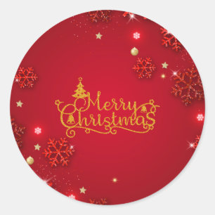 Festive Red and Gold Christmas Stickers