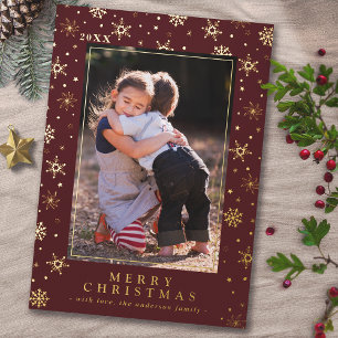Festive Red and Gold Classic Style Christmas Photo