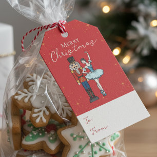 Festive Red and Gold Nutcracker To From Xmas Gift Tags