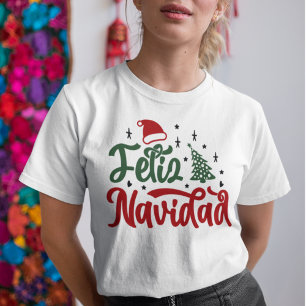 Festive Red and Green Feliz Navidad  T-Shirt
