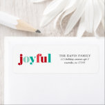 Festive Red and Green "Joyful" Christmas<br><div class="desc">Personalised holiday address labels.</div>