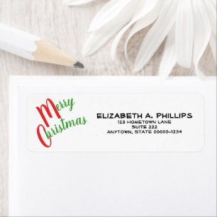 Festive Red and Green Merry Christmas Typography