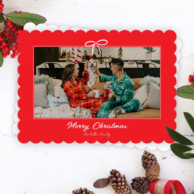Festive Red and White Bow Christmas Holiday Photo  (Creator Uploaded)