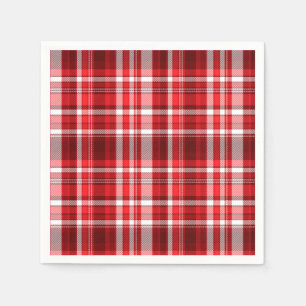 Festive Red and White Plaid Napkin