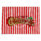 Festive Red and White Striped Christmas Gift Bag