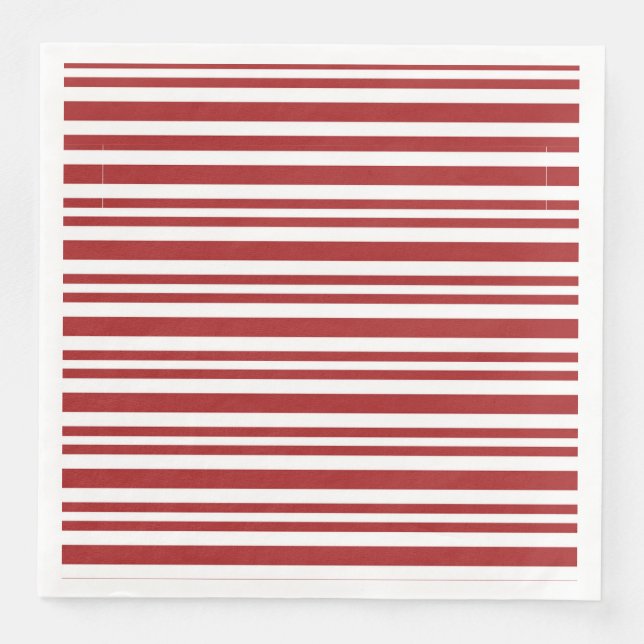 Festive red and white striped napkin (Front)