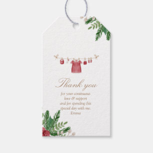 Festive Red Baby Shower Favor Tag (Rectangle)