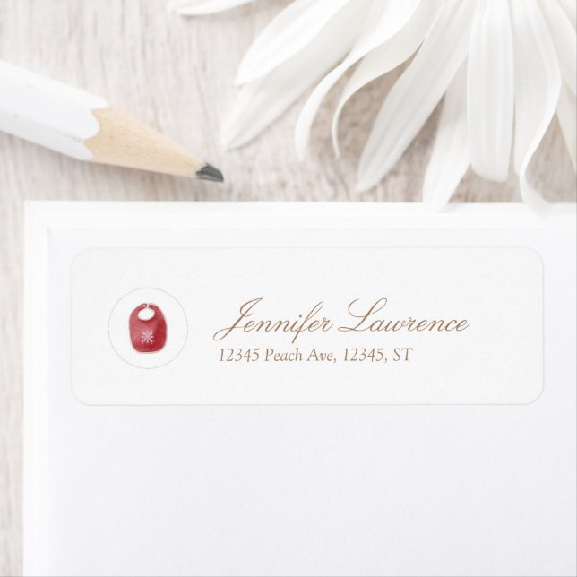 Festive Red Baby Shower Return Address Label (Insitu)