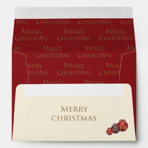 Festive Red Baubles Merry Christmas Envelope