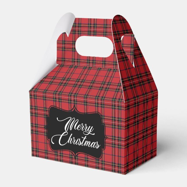 Festive Red & Black Christmas Favour Box (Front Side)