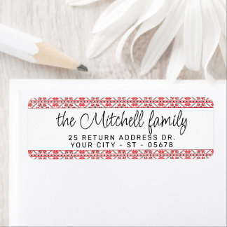 Festive Red Black Classic Nordic Fair Isle Motif