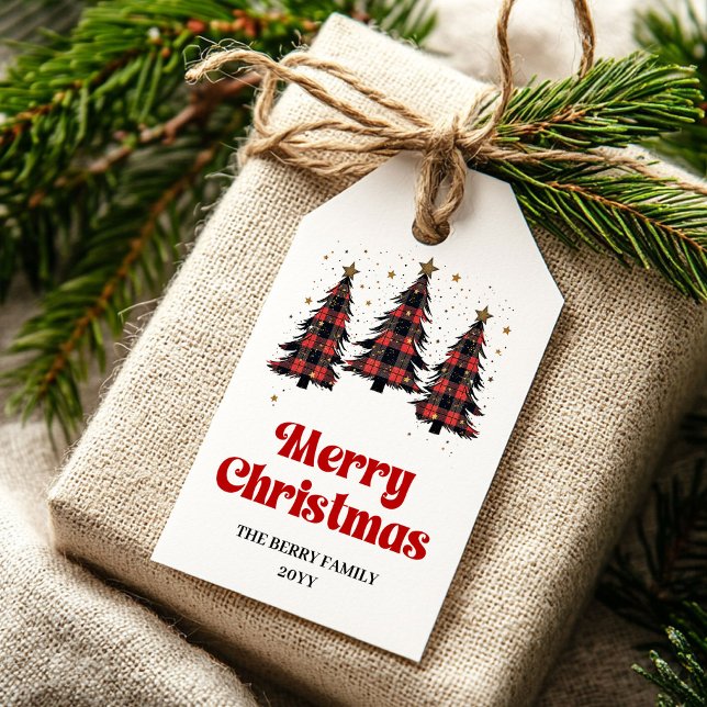 Festive red black tartan gift tag editable design (Festive red black tartan gift tag editable design

)