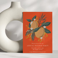 Festive Red Botanical Business Holiday Party
