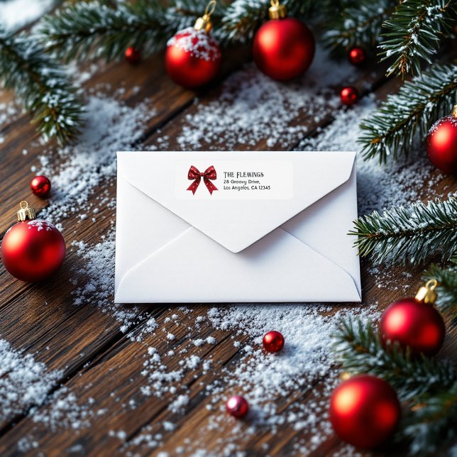 Festive Red Bow Christmas (Festive Red Bow Christmas Label)