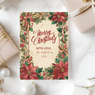 Festive Red Bow Christmas Holiday Card