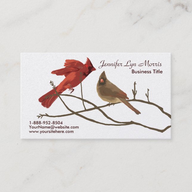 Festive Red Cardinals Business Card (Front)
