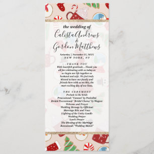 Festive Red Christmas Cookie Illustration Pattern Programme