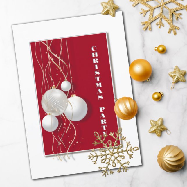 Festive Red Christmas Party Invitation (Creator Uploaded)