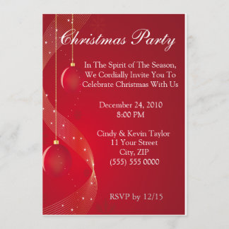 Festive Red Christmas Party Invitation