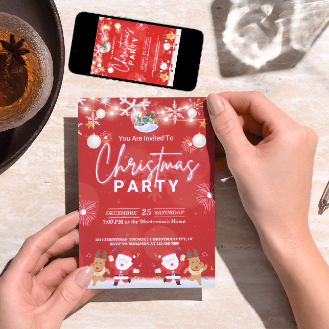 Festive Red Christmas Party Invites for Your Event (Creator Uploaded)