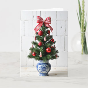 Festive Red Christmas Tree Card