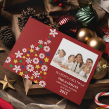 Festive Red Christmas Tree Holiday Photocard