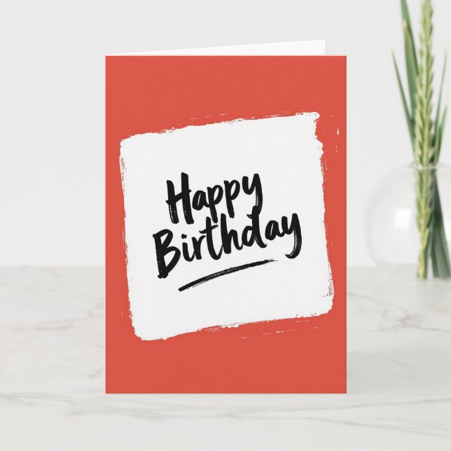 Festive Red Framed Birthday Card (Front)